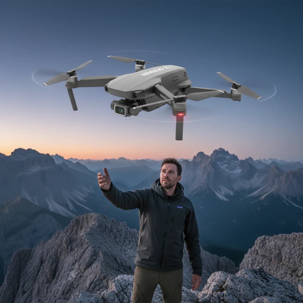 NIMBUS X drone · mountain ridge